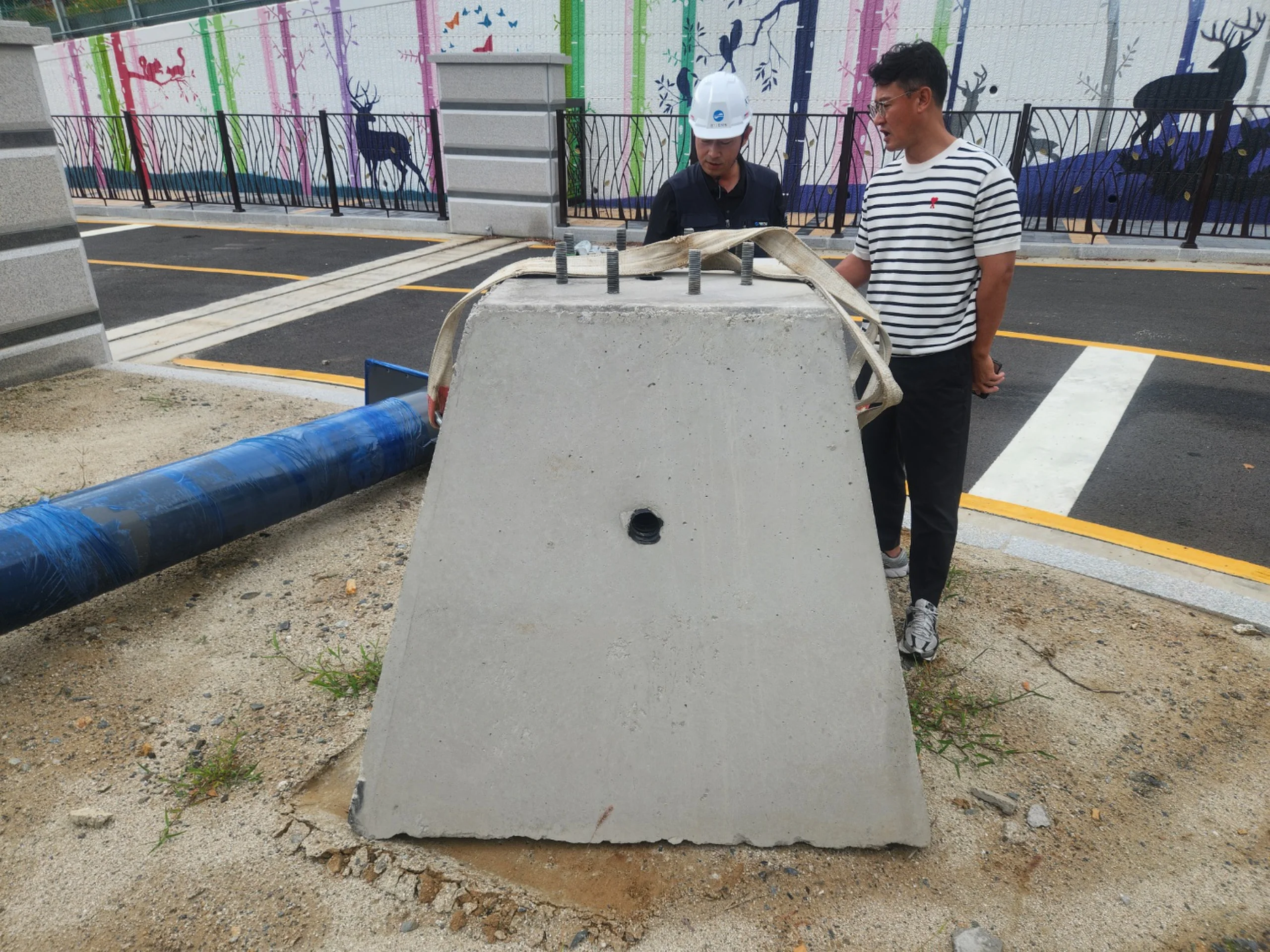 대전서중학교 지주형 전광판 시공 사진 5